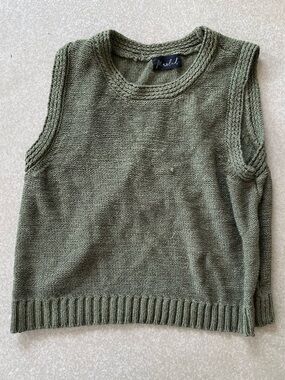 Olive Green Knit Sweater Vest